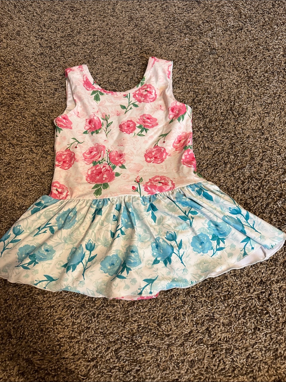 SweetHoney Pink & Blue Floral Girls' Dress